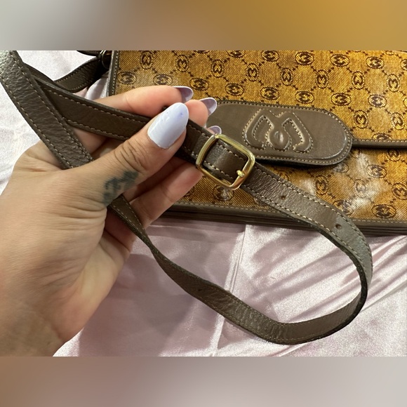 MORABITO Paris Women's Monogram Brown Leather Shoulder Handbag Purse Vintage - Picture 8 of 16